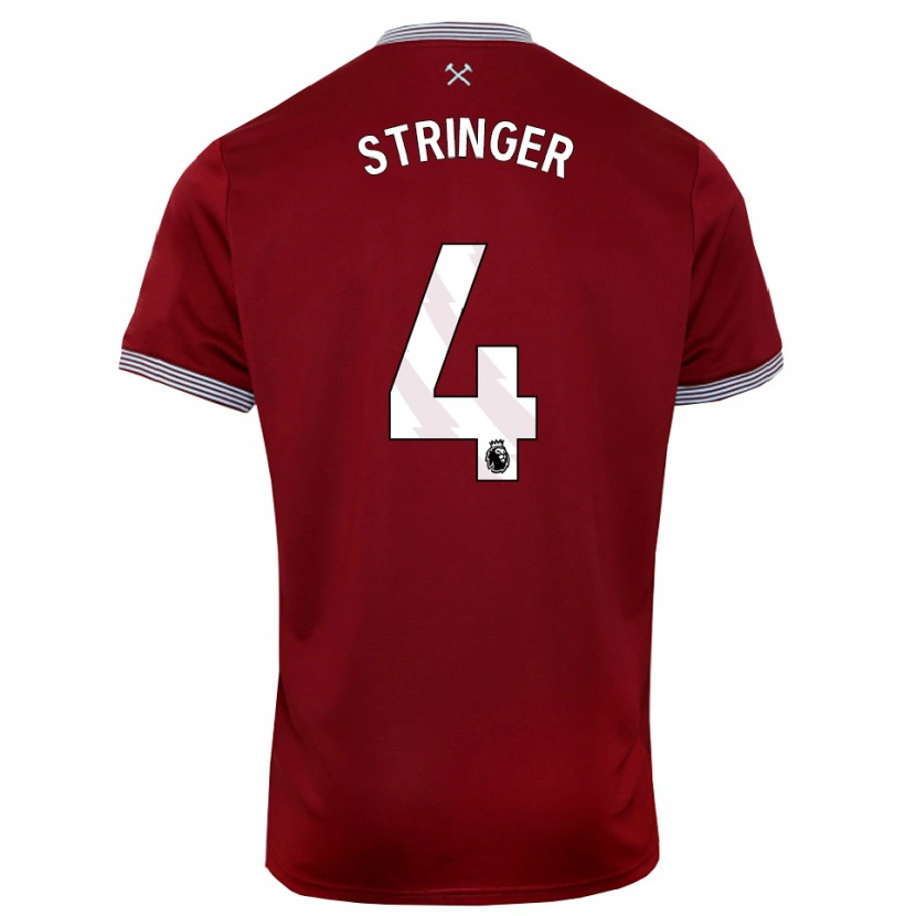 Danxen Niño Camiseta Abbey Leigh Stringer #4 Borgoña Blanco 1ª Equipación 2025/26 La Camisa