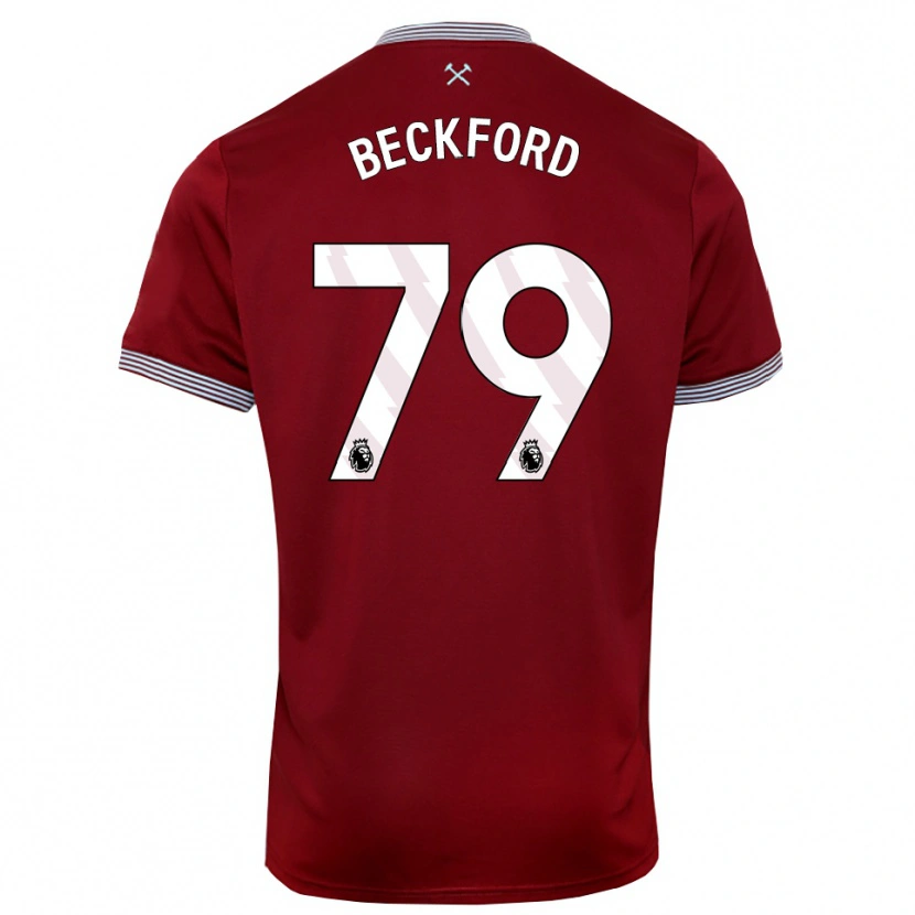 Danxen Niño Camiseta Lewis Beckford #79 Borgoña Blanco 1ª Equipación 2025/26 La Camisa