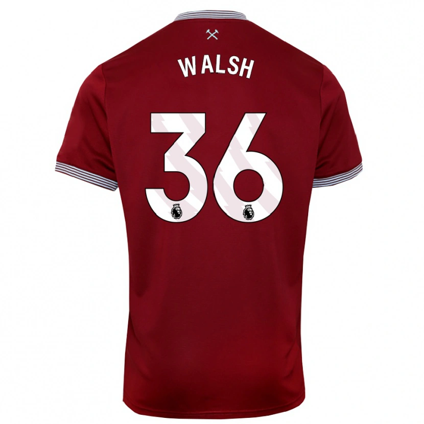 Danxen Niño Camiseta Soraya Walsh #36 Borgoña Blanco 1ª Equipación 2025/26 La Camisa