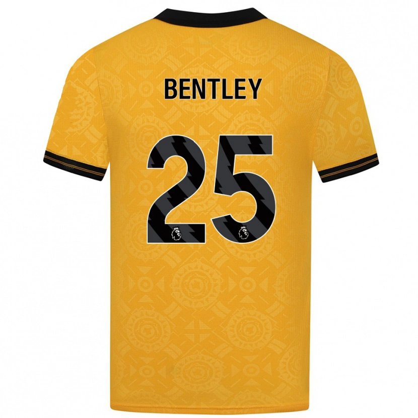 Danxen Niño Camiseta Daniel Bentley #25 Amarillo Negro 1ª Equipación 2025/26 La Camisa
