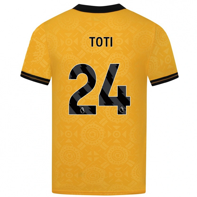 Danxen Niño Camiseta Toti #24 Amarillo Negro 1ª Equipación 2025/26 La Camisa