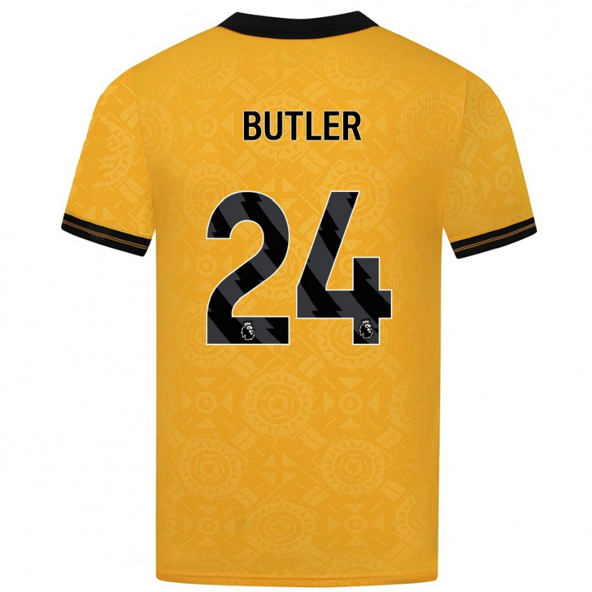 Danxen Niño Camiseta Elli Butler #24 Amarillo Negro 1ª Equipación 2025/26 La Camisa