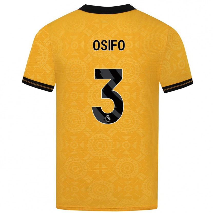Danxen Niño Camiseta David Osifo #3 Amarillo Negro 1ª Equipación 2025/26 La Camisa