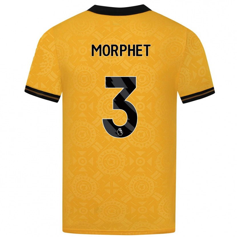 Danxen Niño Camiseta Anna Morphet #3 Amarillo Negro 1ª Equipación 2025/26 La Camisa