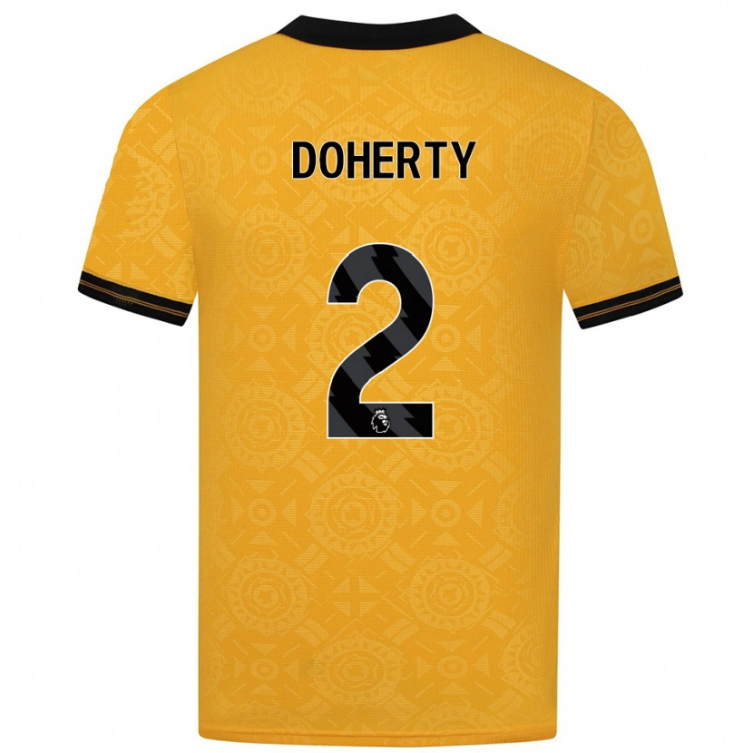 Danxen Niño Camiseta Matt Doherty #2 Amarillo Negro 1ª Equipación 2025/26 La Camisa