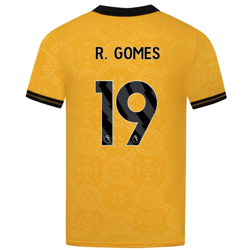 Danxen Niño Camiseta Rodrigo Gomes #19 Amarillo Negro 1ª Equipación 2025/26 La Camisa