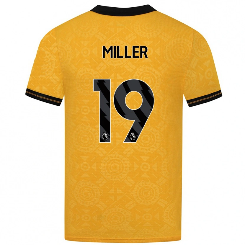Danxen Niño Camiseta Ali Miller #19 Amarillo Negro 1ª Equipación 2025/26 La Camisa