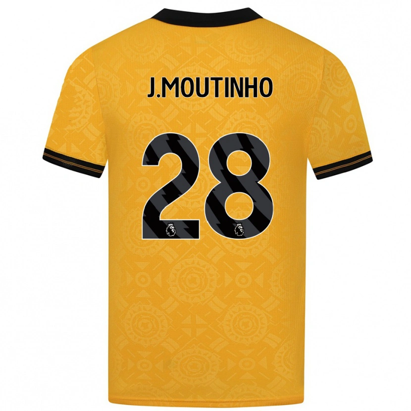 Danxen Niño Camiseta Joao Moutinho #28 Amarillo Negro 1ª Equipación 2025/26 La Camisa
