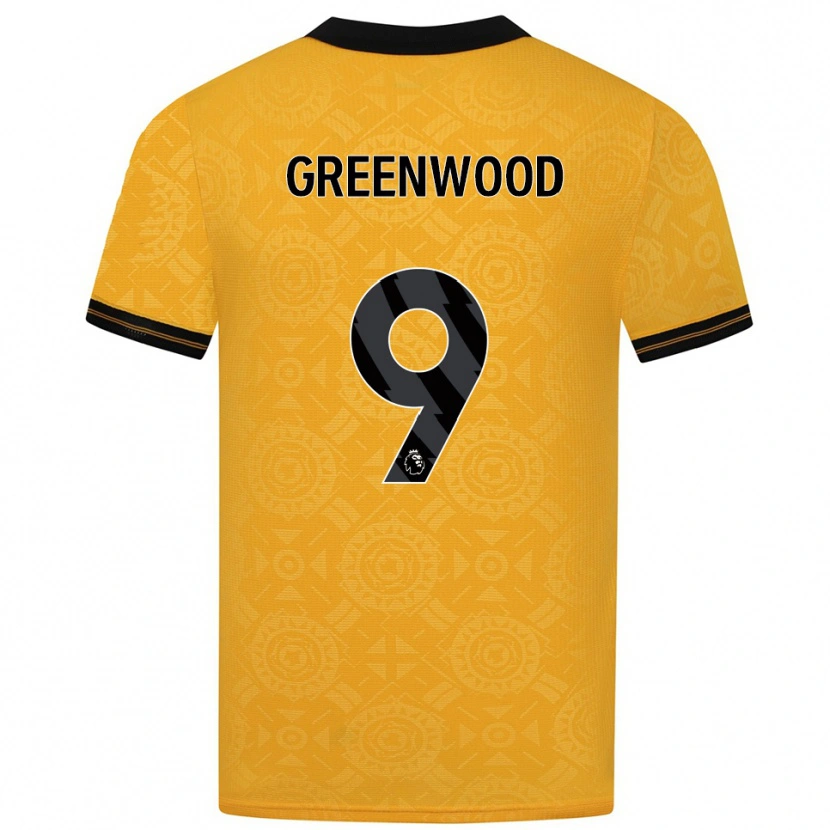 Danxen Niño Camiseta Jashayde Greenwood #9 Amarillo Negro 1ª Equipación 2025/26 La Camisa