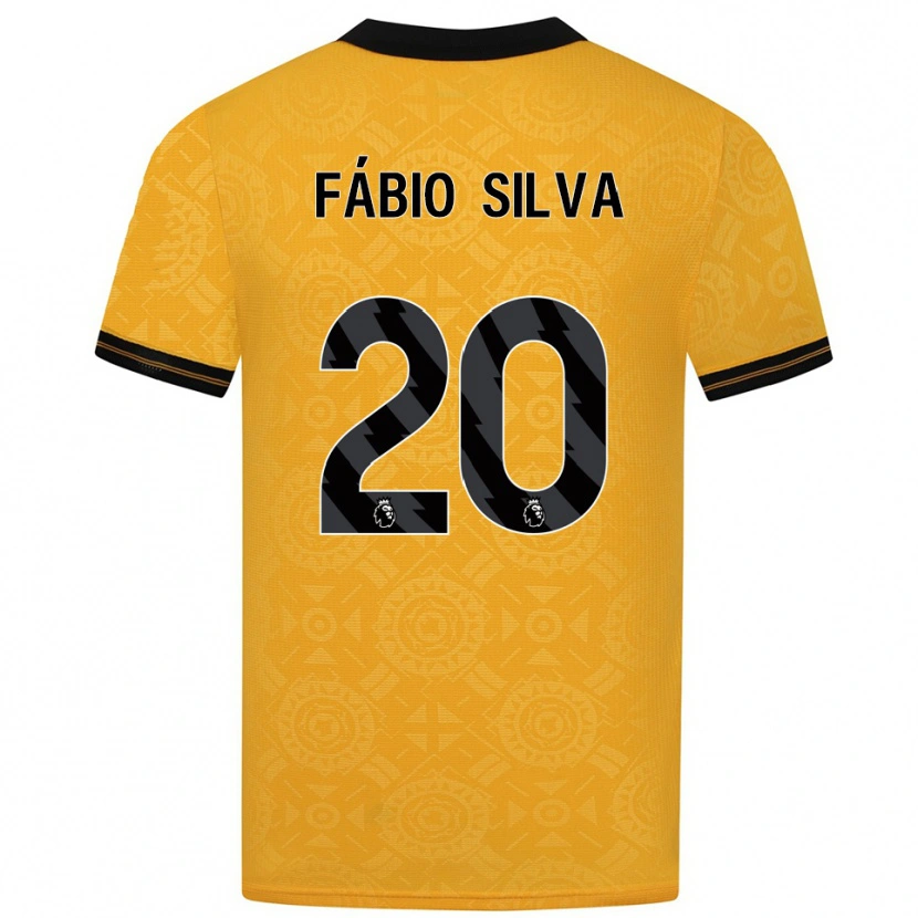 Danxen Niño Camiseta Fábio Silva #20 Amarillo Negro 1ª Equipación 2025/26 La Camisa