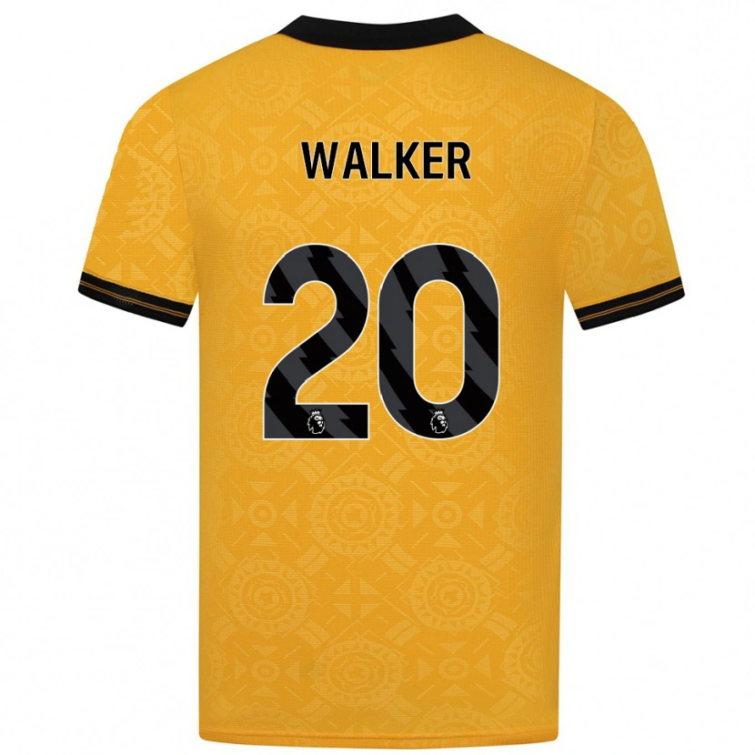 Danxen Niño Camiseta Lowri Walker #20 Amarillo Negro 1ª Equipación 2025/26 La Camisa