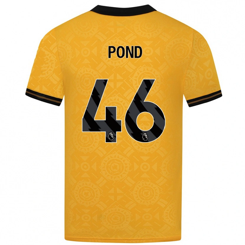 Danxen Niño Camiseta Alfie Pond #46 Amarillo Negro 1ª Equipación 2025/26 La Camisa