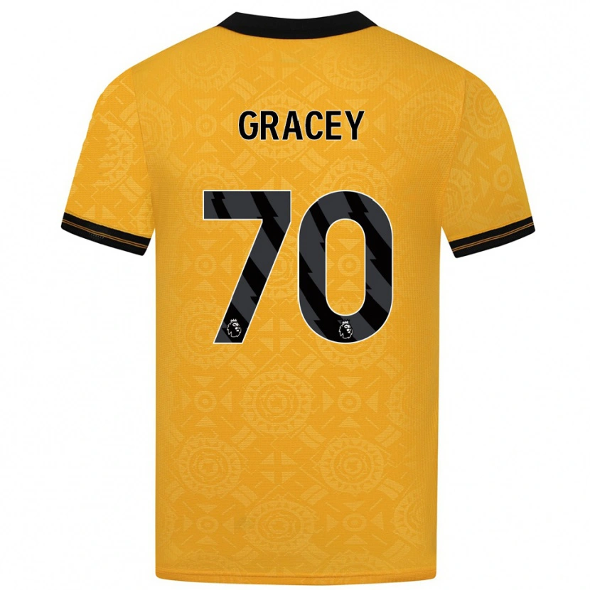 Danxen Niño Camiseta Josh Gracey #70 Amarillo Negro 1ª Equipación 2025/26 La Camisa