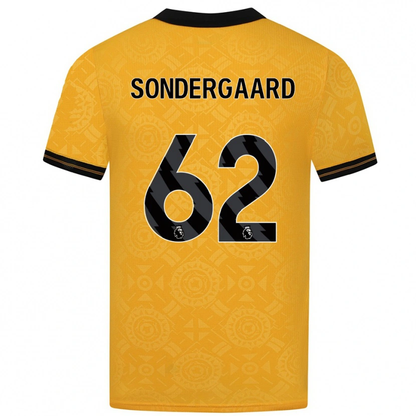 Danxen Niño Camiseta Andreas Sondergaard #62 Amarillo Negro 1ª Equipación 2025/26 La Camisa