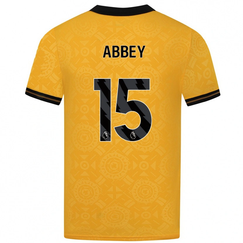 Danxen Niño Camiseta Jerome Abbey #15 Amarillo Negro 1ª Equipación 2025/26 La Camisa