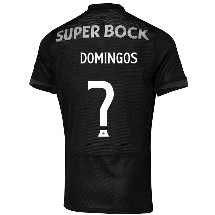 Danxen Niño Camiseta Estefanio Domingos #0 Negro Blanco 2ª Equipación 2025/26 La Camisa