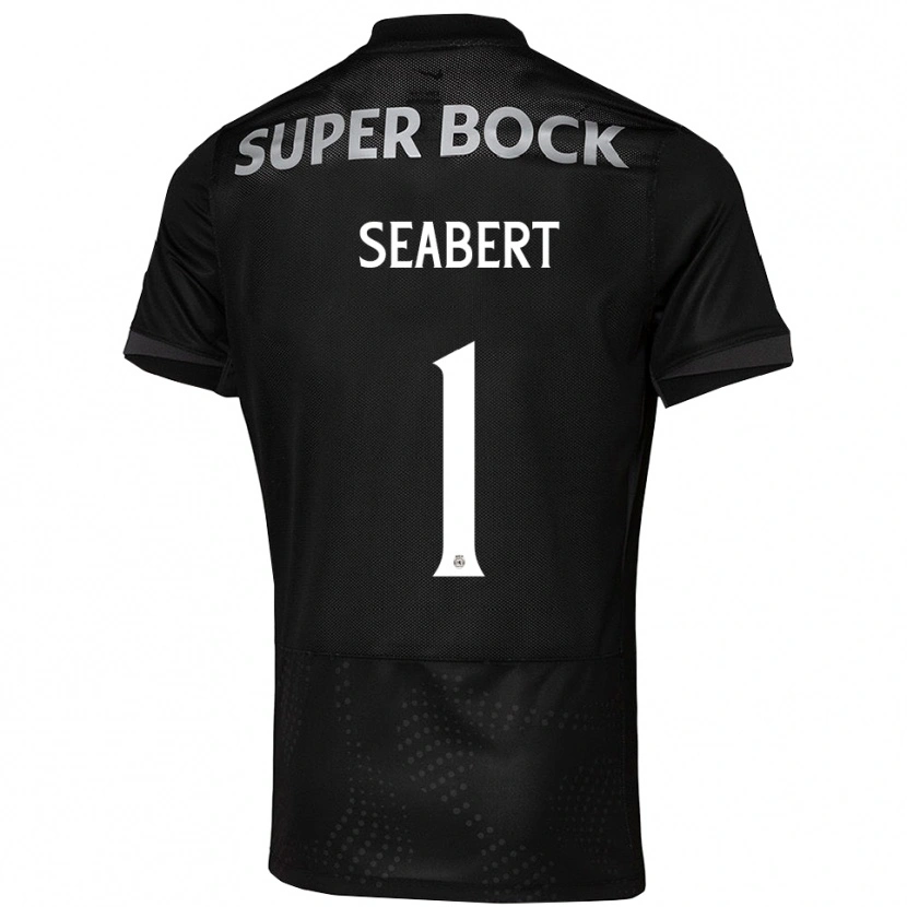 Danxen Niño Camiseta Hannah Grace Seabert #1 Negro Blanco 2ª Equipación 2025/26 La Camisa