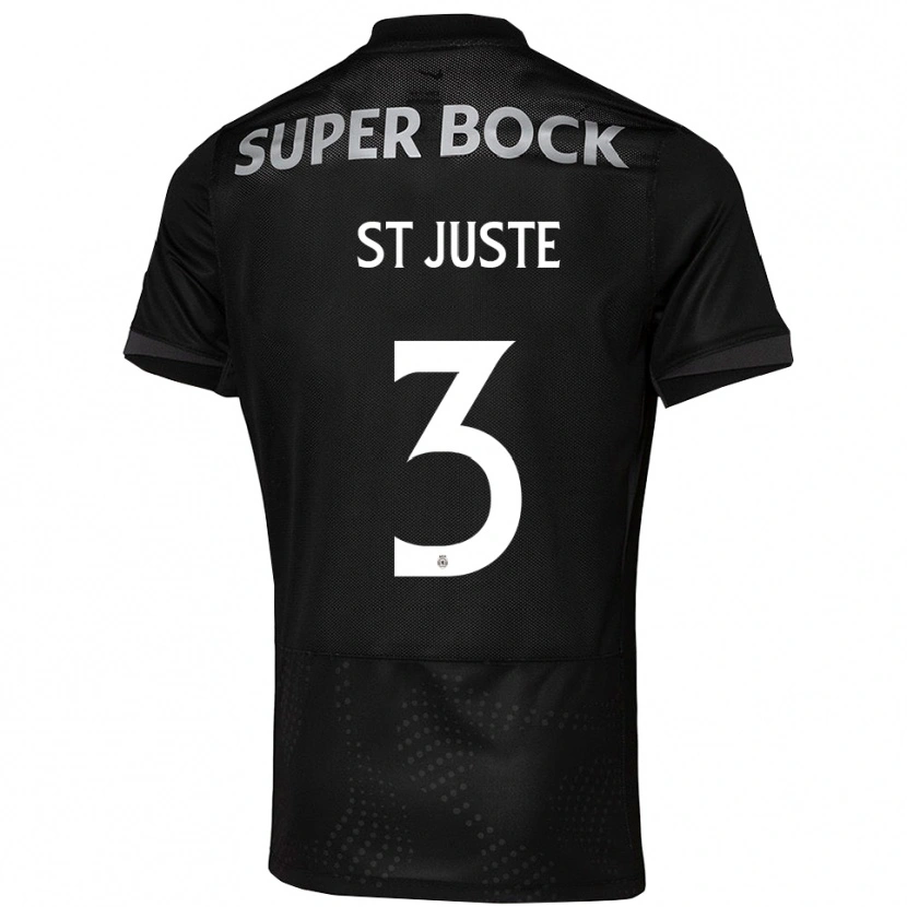 Danxen Niño Camiseta Jeremiah St. Juste #3 Negro Blanco 2ª Equipación 2025/26 La Camisa