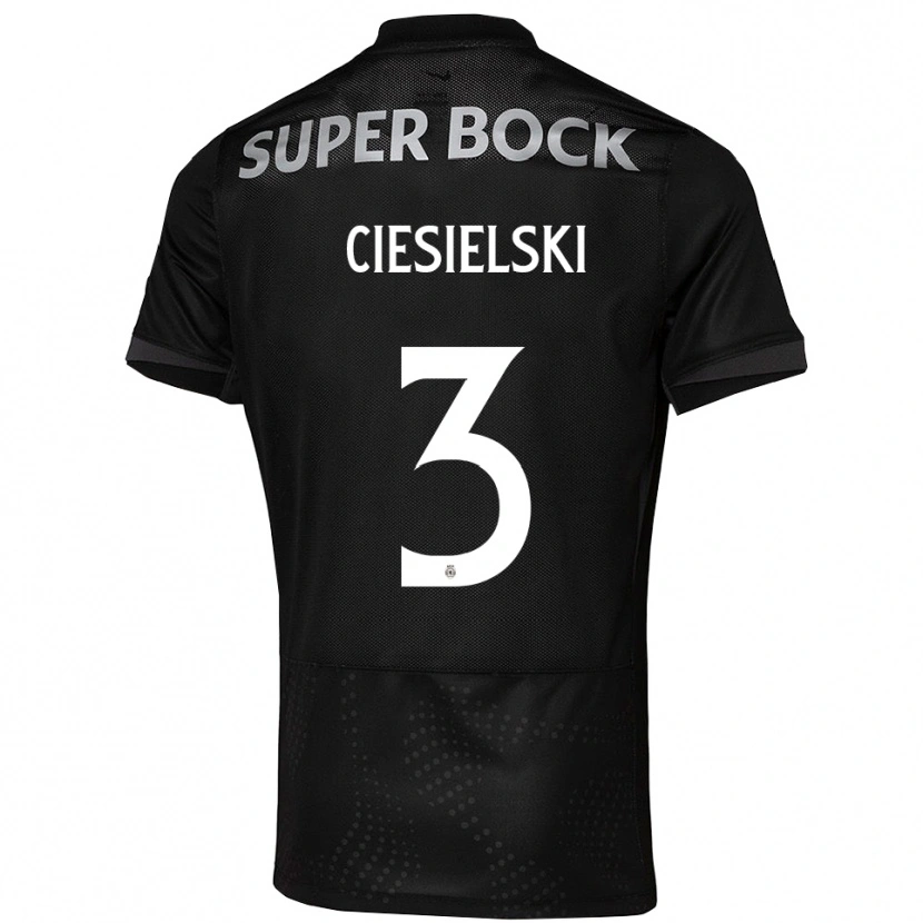 Danxen Niño Camiseta Daniel Ciesielski #3 Negro Blanco 2ª Equipación 2025/26 La Camisa
