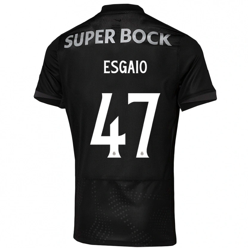 Danxen Niño Camiseta Ricardo Esgaio #47 Negro Blanco 2ª Equipación 2025/26 La Camisa