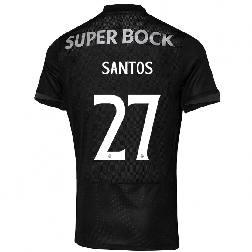 Danxen Niño Camiseta Alisson Santos #27 Negro Blanco 2ª Equipación 2025/26 La Camisa