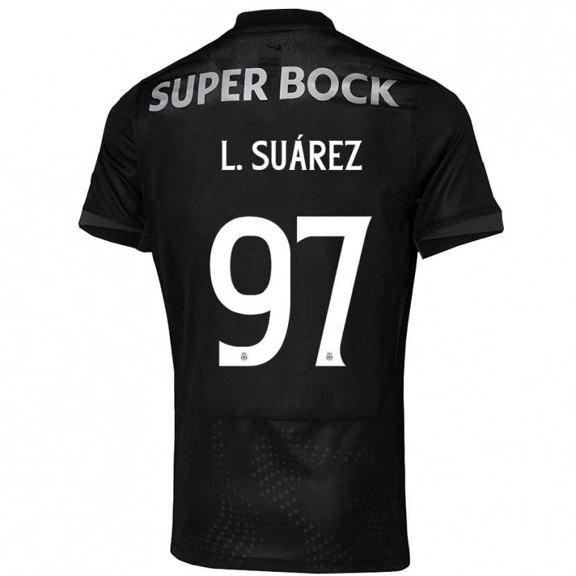 Danxen Niño Camiseta Luis Suárez #97 Negro Blanco 2ª Equipación 2025/26 La Camisa