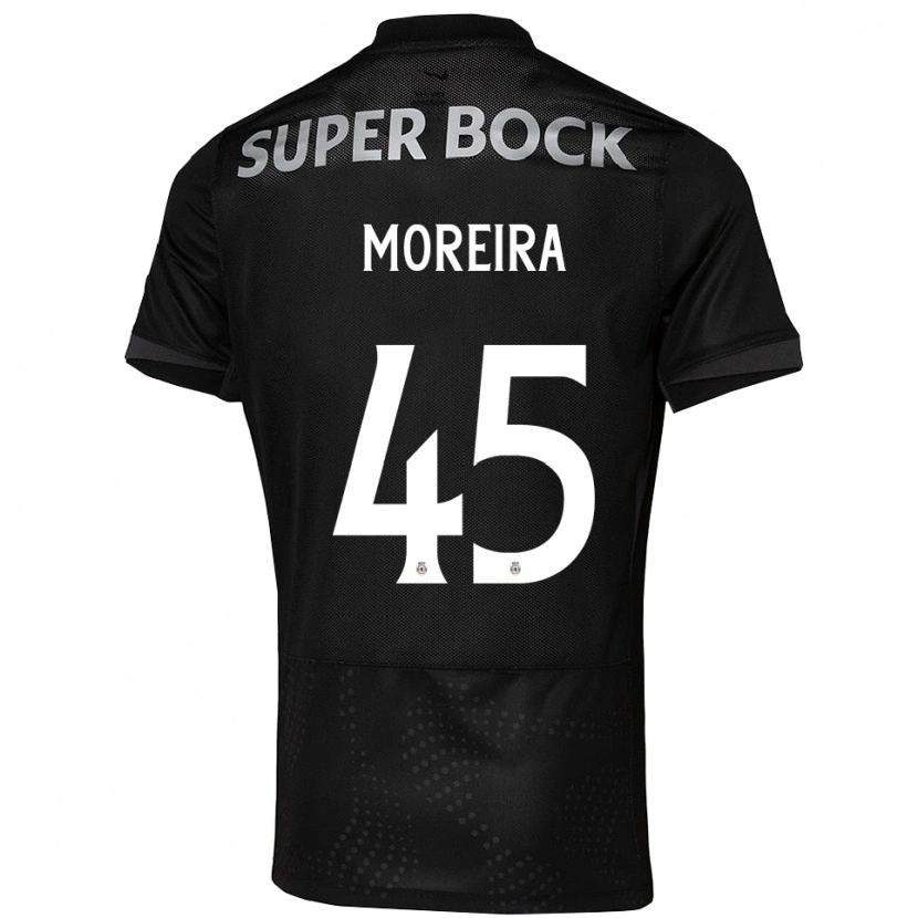 Danxen Niño Camiseta David Moreira #45 Negro Blanco 2ª Equipación 2025/26 La Camisa