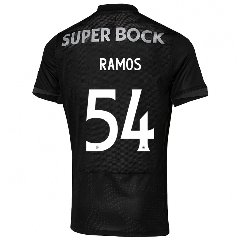 Danxen Niño Camiseta Bruno Ramos #54 Negro Blanco 2ª Equipación 2025/26 La Camisa