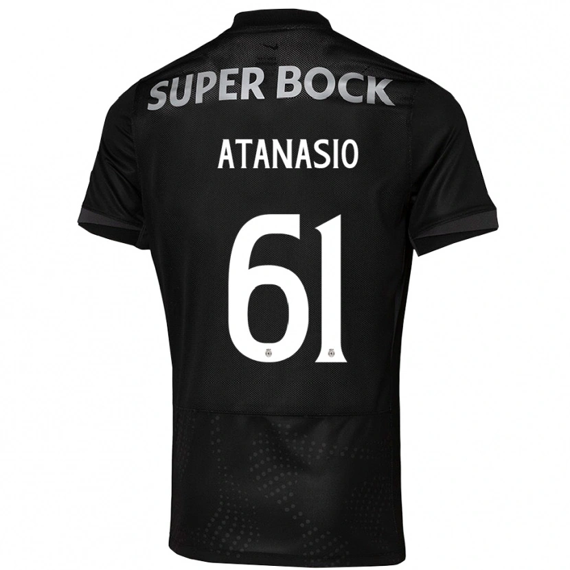 Danxen Niño Camiseta Atanásio #61 Negro Blanco 2ª Equipación 2025/26 La Camisa