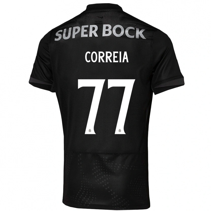 Danxen Niño Camiseta Alícia Correia #77 Negro Blanco 2ª Equipación 2025/26 La Camisa