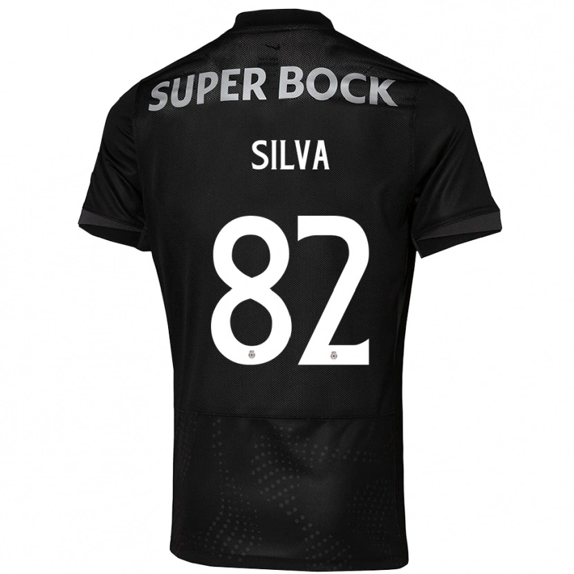 Danxen Niño Camiseta Gabriel Silva #82 Negro Blanco 2ª Equipación 2025/26 La Camisa