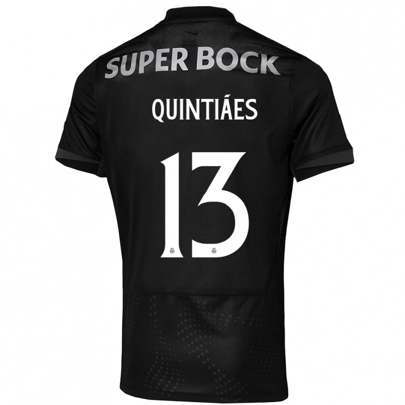 Danxen Niño Camiseta Rodrigo Quintiães #13 Negro Blanco 2ª Equipación 2025/26 La Camisa