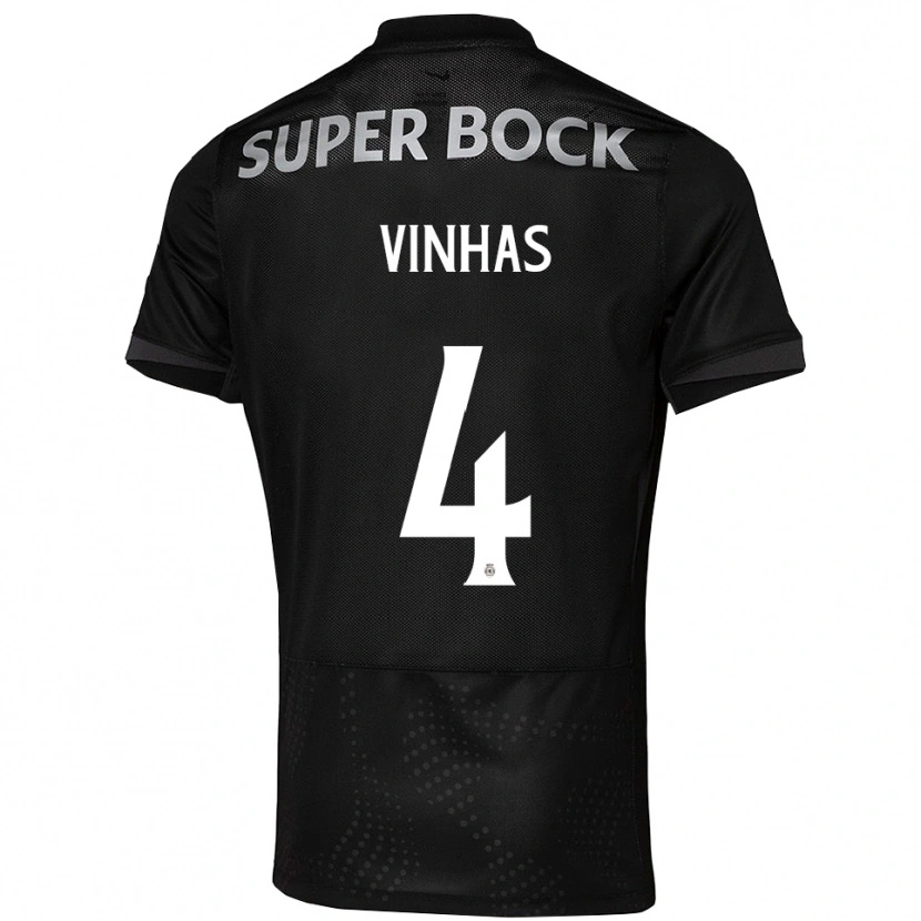 Danxen Niño Camiseta Gabriela Vinhas #4 Negro Blanco 2ª Equipación 2025/26 La Camisa