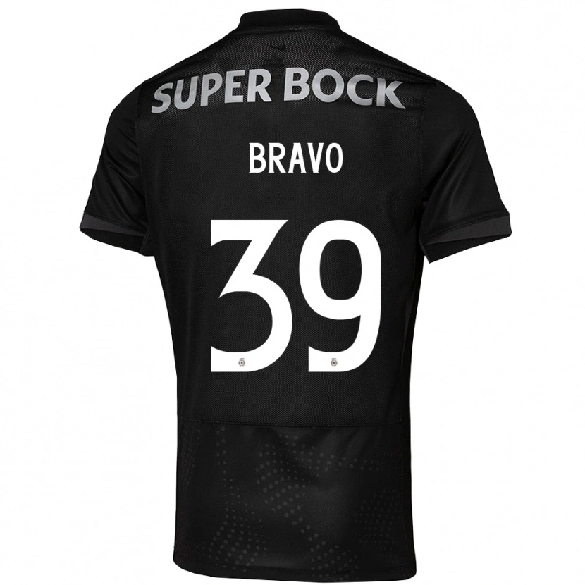 Danxen Niño Camiseta Andreia Bravo #39 Negro Blanco 2ª Equipación 2025/26 La Camisa