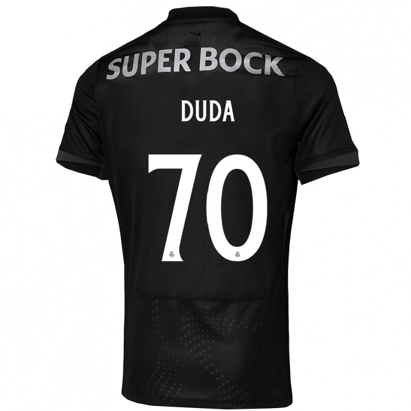 Danxen Niño Camiseta Dudá #70 Negro Blanco 2ª Equipación 2025/26 La Camisa