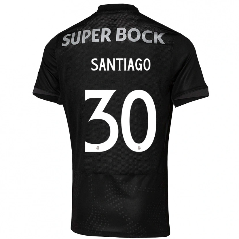 Danxen Niño Camiseta Carolina Santiago #30 Negro Blanco 2ª Equipación 2025/26 La Camisa