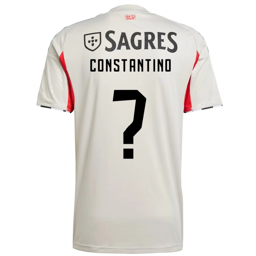 Danxen Niño Camiseta Simão Constantino #0 Blanco Roto Rojo 2ª Equipación 2025/26 La Camisa