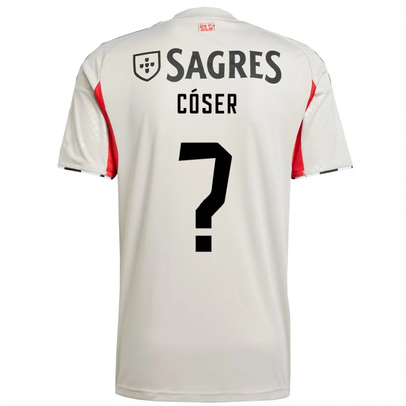 Danxen Niño Camiseta Tiago Cóser #0 Blanco Roto Rojo 2ª Equipación 2025/26 La Camisa