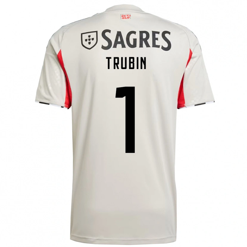 Danxen Niño Camiseta Anatoliy Trubin #1 Blanco Roto Rojo 2ª Equipación 2025/26 La Camisa
