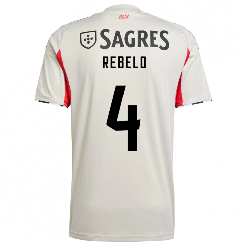 Danxen Niño Camiseta Silvia Rebelo #4 Blanco Roto Rojo 2ª Equipación 2025/26 La Camisa