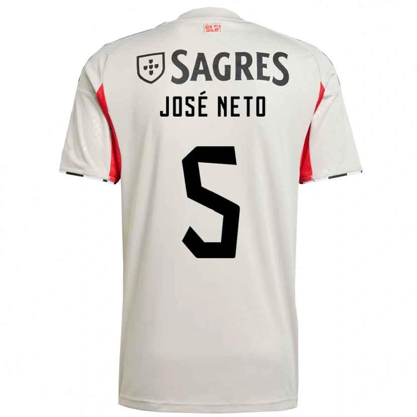Danxen Niño Camiseta José Neto #5 Blanco Roto Rojo 2ª Equipación 2025/26 La Camisa