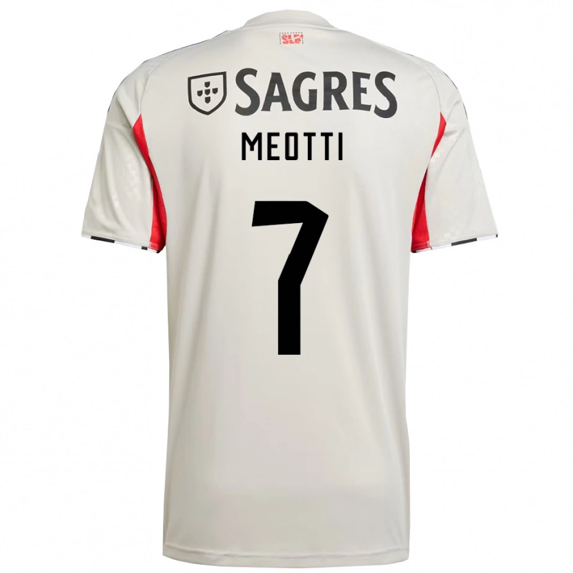 Danxen Niño Camiseta Carlos Meotti #7 Blanco Roto Rojo 2ª Equipación 2025/26 La Camisa
