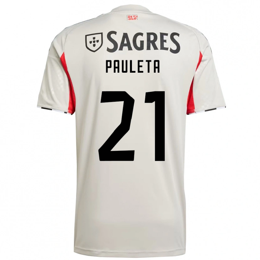 Danxen Niño Camiseta Paula Domínguez Encinas #21 Blanco Roto Rojo 2ª Equipación 2025/26 La Camisa