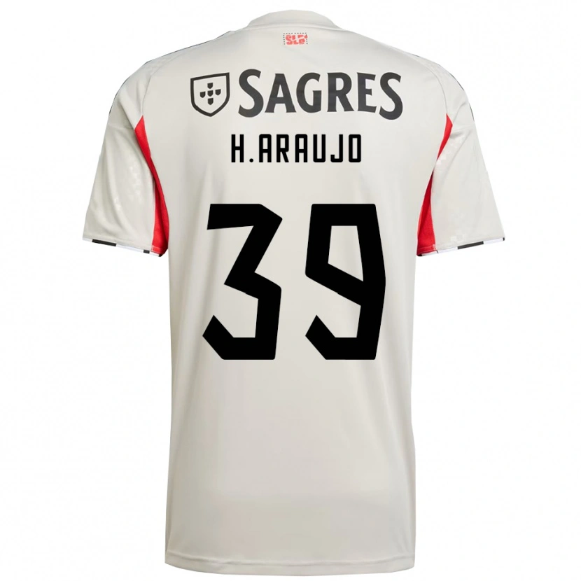 Danxen Niño Camiseta Henrique Araújo #39 Blanco Roto Rojo 2ª Equipación 2025/26 La Camisa