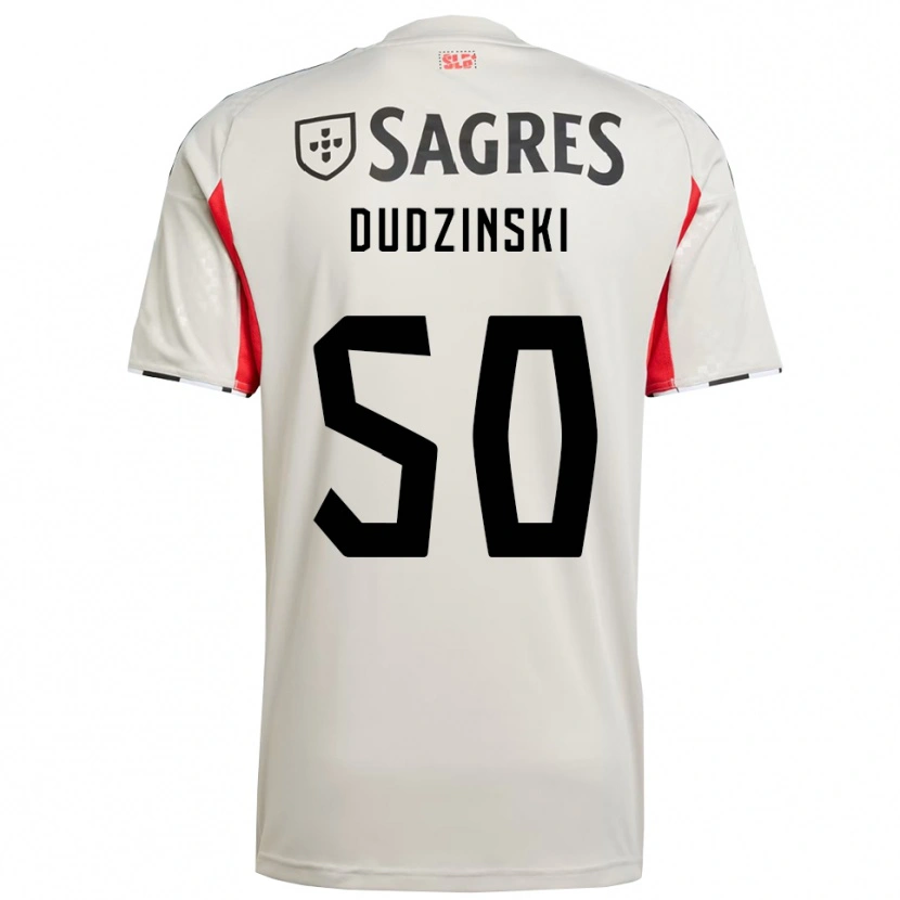 Danxen Niño Camiseta Marcel Dudzinski #50 Blanco Roto Rojo 2ª Equipación 2025/26 La Camisa