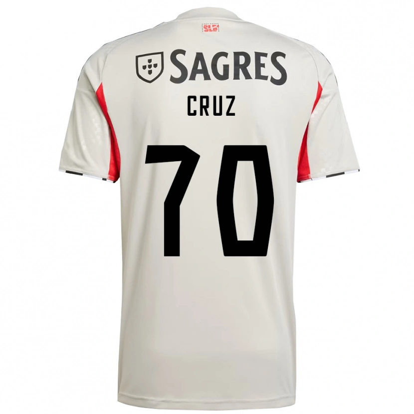 Danxen Niño Camiseta Filipe Cruz #70 Blanco Roto Rojo 2ª Equipación 2025/26 La Camisa