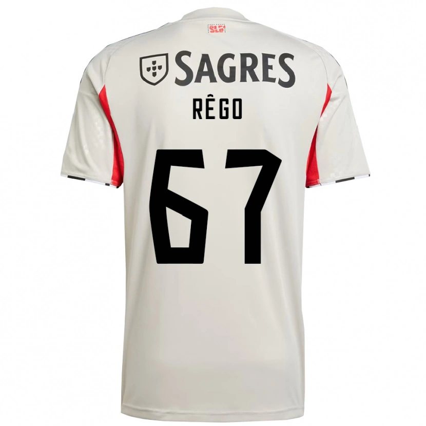 Danxen Niño Camiseta Rodrigo Rêgo #67 Blanco Roto Rojo 2ª Equipación 2025/26 La Camisa