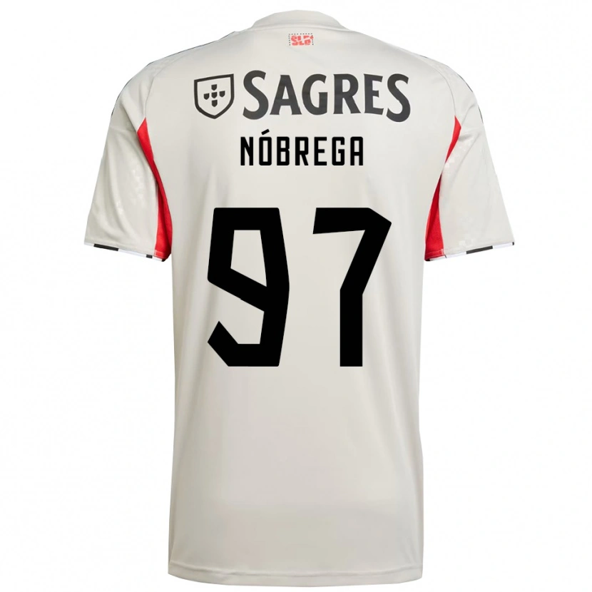 Danxen Niño Camiseta Ricardo Nóbrega #97 Blanco Roto Rojo 2ª Equipación 2025/26 La Camisa