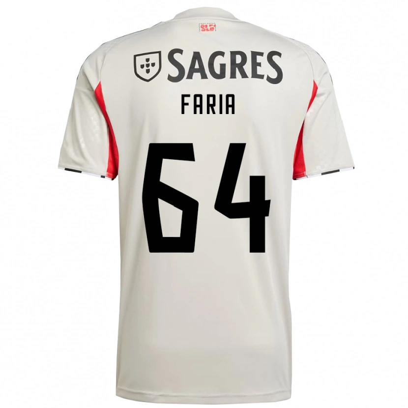 Danxen Niño Camiseta Hugo Faria #64 Blanco Roto Rojo 2ª Equipación 2025/26 La Camisa
