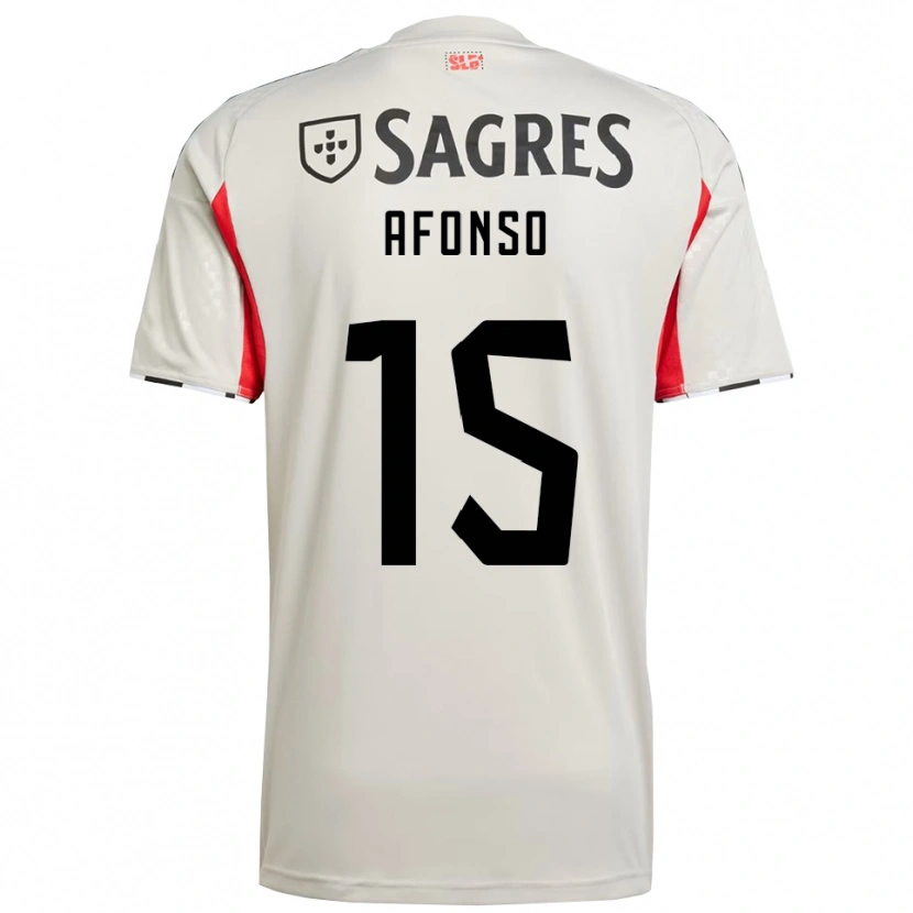 Danxen Niño Camiseta Guilherme Afonso #15 Blanco Roto Rojo 2ª Equipación 2025/26 La Camisa
